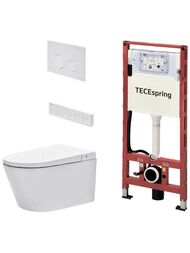 Комплект инсталляции TECEspring клавиша белая матовая + унитаз-биде Smart L S955797