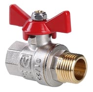 Кран шаровый 3/4"ВН VALTEC BASE красная бабочка VT.218.N.05