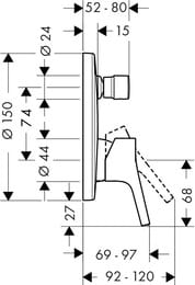 ��������� Hansgrohe Talis S 72405000 ��� �����, ������������, ����