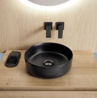 Умывальник Burgbad Sys30 360х360х120 накладной, керам., с донным клапаном, черный мат. SGJQ036C0038