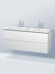 Тумба под раковину Duravit L-Cube 1290х550х481 подвесная, 2 ящика, белый матовый LC625801818 — изображение 2