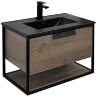 Тумба COMFORTY Бонн-75 (755х520х465) подвесная, с раковиной, дуб темный 00-00001936