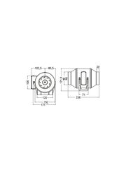 Вентилятор Cata DUCT IN LINE 100/130 (SMT 100) канальный 130 м3/ч 24 дБ, слоновая кость