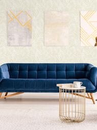 Обои виниловые на флизелине Grandeco Maison MN 2001 (0,53х10,05) листья, белые (рул.)