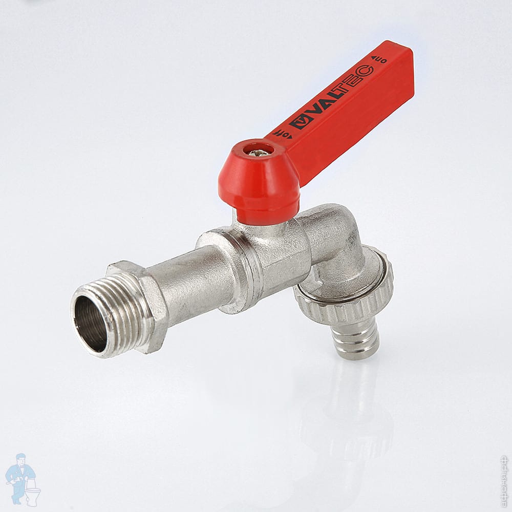 Кран VALTEC водоразборный 1/2\"Н шаровый со штуцером 14мм VT.051.N.04 ...