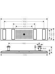 ������� ��� Axor Shower Heaven 10629000 (1200�300) 3 ������, LED ��������� 5000 �, ����: ����