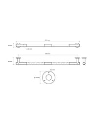 Поручень Bemeta Omega 104507681 600мм, настенный, резина, цвет: хром/черный