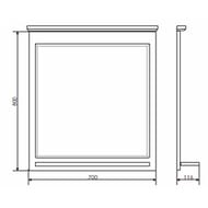 Зеркало COMFORTY Тбилиси-70 (700х800х116) без подсветки, белый глянец 00003132631