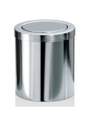 Контейнер для мусора Decor Walther DW 1240, диаметр 145 мм, с крышкой, цвет: сталь полиров  0611070