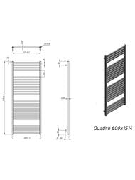 GROTA QUADRO Полотенцесушитель электрический 600x1514 полированная нерж.сталь