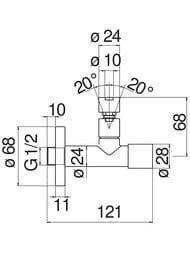 ������� NOBILI �������, � ��������, 1/2", ������� ������ AV00121/21RCP