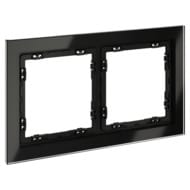 Рамка на 2 поста Voltum S70 VLS110208 стекло, черный