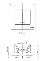 Выключатель Systeme Electric BLANCA скрыт.устан. 2-клавишный cх.5 с подсв,10A 250B белый BLNVS010511