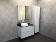 Зеркало-шкаф COMFORTY Сорренто-90 (880х800х150) подвесной, светло-серый 00-00001968