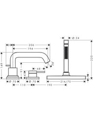 ��������� Hansgrohe Tecturis S �� ���� �����, �� 3 ���������, � sBox, ���� 73447000