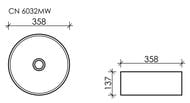 �������� ��������� Ceramicanova Element 358�358�137 �������, ����� ������� CN6032MW