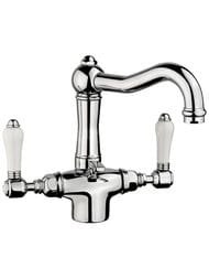 Смеситель Nicolazzi Petit Mont Blanc для раковины двухзахватный, поворотный излив, хром 1432CR78
