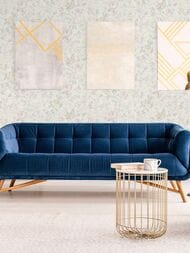 Обои виниловые на флизелине Grandeco Anastasia A55001 (1,06х10,05) цветы, серые (рул.)