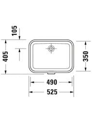 Умывальник Duravit Soleil by Starck 490х350мм, с переливом, без платформы для крана 0397490060