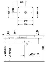 Раковина DURAVIT CAPE COD 550х390 антигрязевое покрытие, без перелива, белая 23475500001