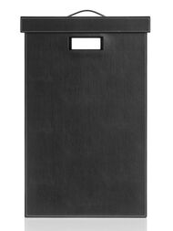 Корзина для белья Decor Walther BROWNIE WB 385х385х605 с крышкой,имитация кожи, цвет: черный 0924960