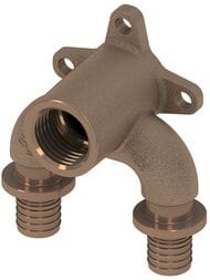 Водорозетка TECEflex 20х1/2''Вх20 90°, проходная, закругленная, бронза,  708626