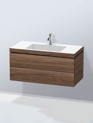 Тумба с умывальником Duravit L-Cube 1000х500х480 2 ящика, 1отв. под смес., орех темный LC6928O2121