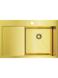 Мойка Omoikiri AKISAME 78-LG-R (780х510х200) монтаж врезной, чаша справа, цв.светлое золото 4973086