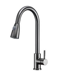 Смеситель для кухни с выдвижной лейкой , FRAP оружейная сталь, F60991-9
