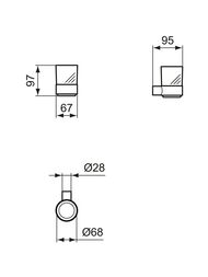 Стакан с держателем Ideal Standard CONCA круглый, серебро T4505GN