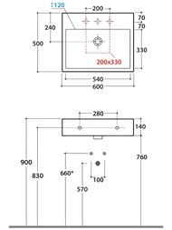 Раковина Globo Stone (600х500х140) подвесная/накладная, без отверстия под смес., белая SCQ61BI
