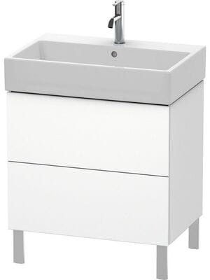 Тумба под раковину Duravit L-Cube 684х582х459 напольная, 2 ящика, белый матовый LC677601818