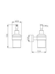 Дозатор для жидкого мыла Aquatek Вега AQ4005BGM подвесной, стекло матовое, латунь, оружейная сталь
