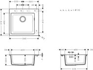 ����� �� ������� Hansgrohe S51 43312170 (560�510) �������, �����.��� ����., ������ ������