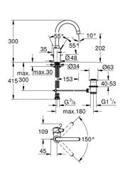 ��������� Grohe EuroSmart Cosmopolitan 32830001 ��� ����������� ������������, ���������� �����, ����