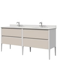 Тумба под раковину Caprigo Orlando 1900х975х550 напольная, двойная, цв. белый/кофе ORL190-B231/052