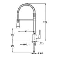 Смеситель для кухни TEKA ARK 939 CHROME однозахв,высокий,гибкий излив,душ,хром 239391210