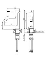 Смеситель VODA Vessel д/раковины, графит,  арт. VSL26MGM