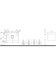 ����� ��� ���������� Duravit Ketho.2 440x984x455 �������., 1 �����, �������-���.���. K25084007070000