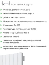 �������� �������� toHit from asthetik sigma, 3 ������, 200�750�65, 366 ��, ������������, ���������