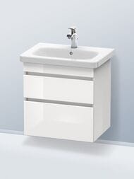 Тумба под раковину Duravit DuraStyle (580х610х448) подвесная, 2ящика, белый глянцевый  DS648002222