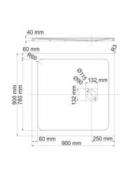 ������� ������ WasserKRAFT Rhin 900�900�40 �������, ������������� ������, ����� 44T03