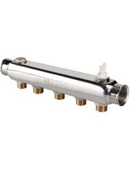 Коллектор VALTEC 1.1/2" на 5 выходов, 3/4"Н с м-о расст вых. 100мм, нерж. сталь, VTc.510.SS.080505 — миниатюра 1