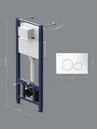 Инсталляция AM.PM Pro для подвесного унитаза I012704.9001 пневматическая клавиша Pro L, белая