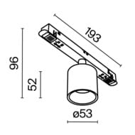 Трековый светильник Maytoni Alfa S (Альфа Эс) TR132-2-7W3K-W Exility 3000K 6Вт 50°, IP20, черный