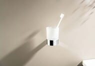Стакан для зубных щеток Aquatek Лира AQ4404CR подвесной, стекло матовое, латунь, цвет: хром