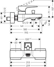 ��������� Hansgrohe Metropol 74540000 ��� �����/���� ���������, ��������-�����, ����