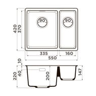 ����� Omoikiri KATA 55-2-U ES (550�420�217) ����������� ������, �������� 4997500