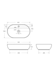 Уценка! Раковина накладная BelBagno (610х415х140) овальная, с отверстием под смеситель, белая BB1346 - уценка. — изображение 8