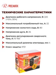 РЕСАНТА Сварочный аппарат инверторный САИ 160
